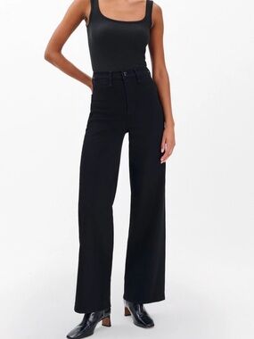 Rag & Bone Hadley Wide Leg Jeans Womens 30 Black High Rise Stretch NWOT